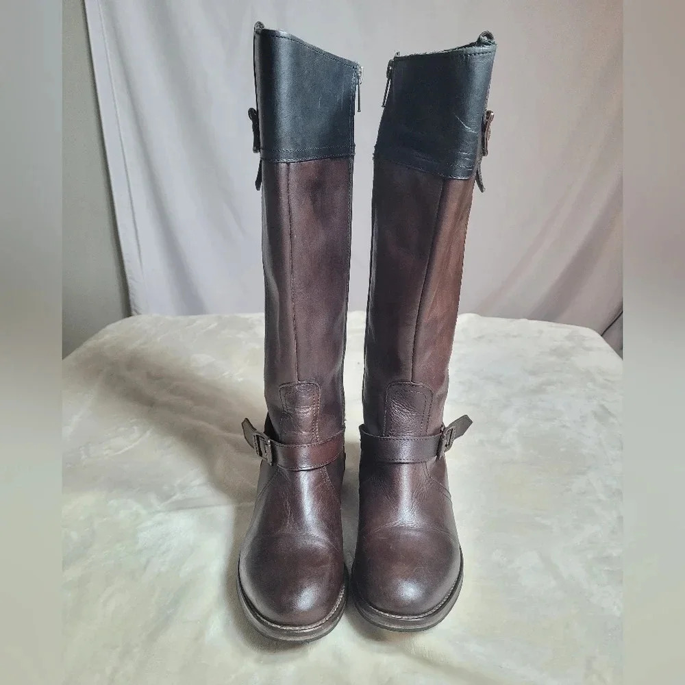 Wolverine Brown and Black Leather Knee-High Boots 6.5 - Picture 2 of 11